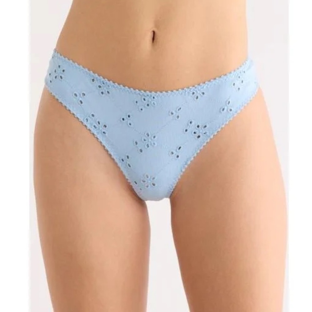 Free People Intimately Homegrown Thong in Clear Sky Blue Size S & M NWT